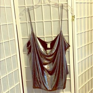 H&M silver and shimmer spaghetti tank or camisole